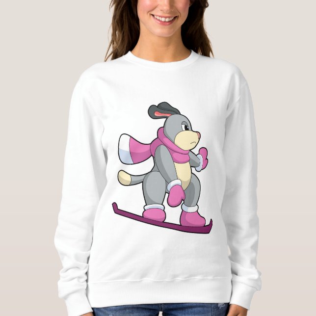 Camiseta Cão como Snowboarder com Sonowboard (Frente)