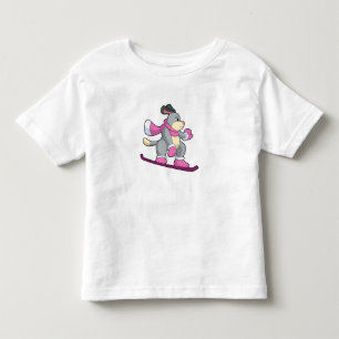 Camiseta Cão como Snowboarder com Sonowboard