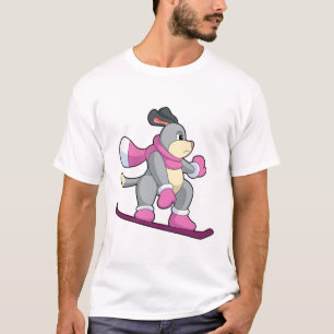 Camiseta Cão como Snowboarder com Sonowboard