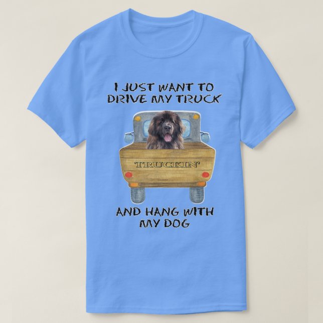 Camiseta Cão-Condutor de Caminhão Leonberger (Frente do Design)