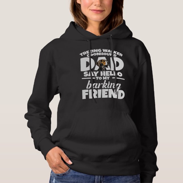 Camiseta Cão Coonhound Pai Pai Diga Olá (Frente)