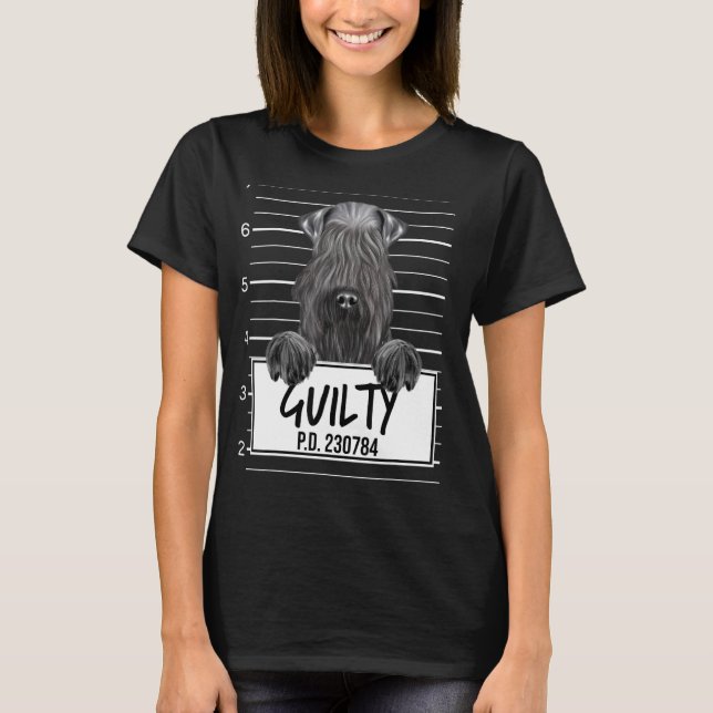 Camiseta Cão Culpado Mugshot Kerry Blue Terrier (Frente)