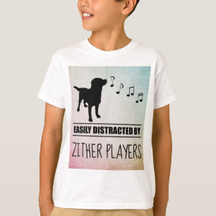 Camiseta Cão curioso facilmente distraído por jogadores Z