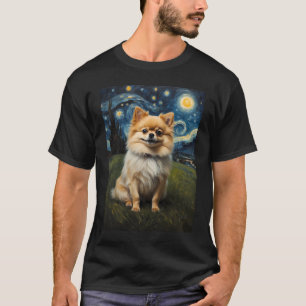 Camiseta Cão da Pomerânia na Noite Estrelada, Edvard Munch