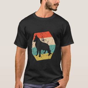 Camiseta Cão da Raça Pastor Alemão Hexágono Distress Retro