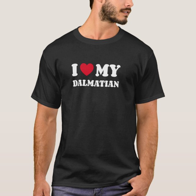 Camiseta Cão Dalmata Eu Amo Meu Dalmata (Frente)