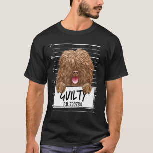 Camiseta Cão de Água Espanhol Mugshot Cão Culpado