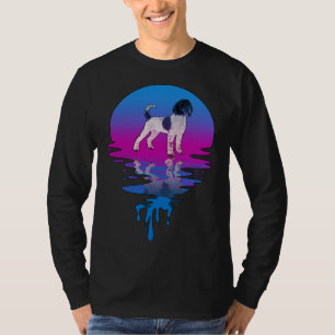 Camiseta Cão de Água Português do Pôr do Sol Vintage Retro