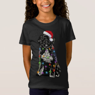 Camiseta Cão de Água Português Luzes de Natal Xmas Cão Lov