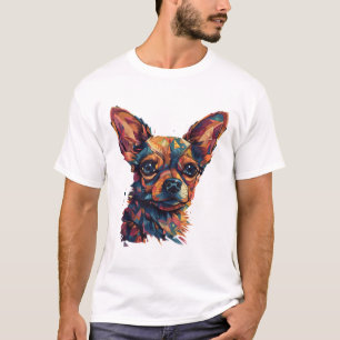Camiseta Cão de Arte Geométrica de Chihuahua Mosaic