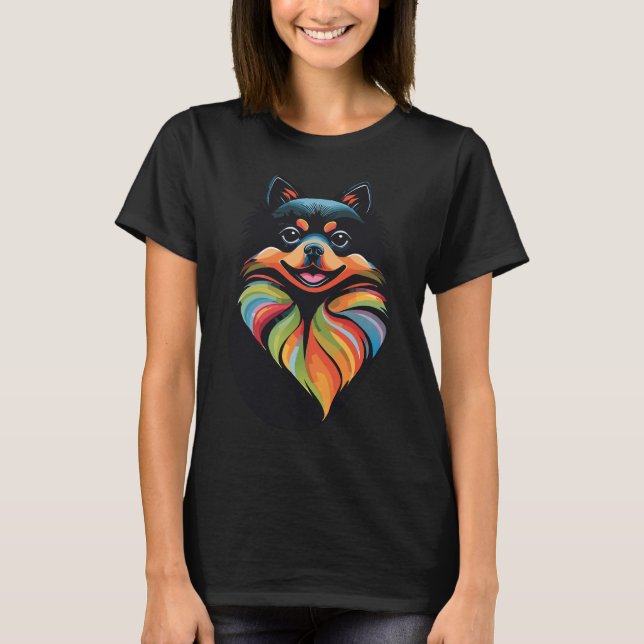 Camiseta Cão de Arte Pop vibrante (Frente)
