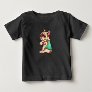 Camiseta cão-de-banho francês adoro o presente de amante