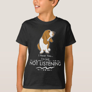 Camiseta Cão de Basset Hound - ouça-se que você mim apen