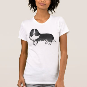 Camiseta Cão-de-bi-Black Shetland Sheepdog Cute