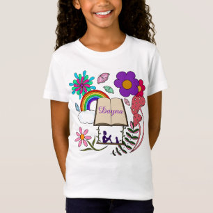 Camiseta Cão-de-bico-branco Cão-de-bico-arco-íris cogumelos