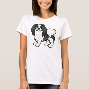 Camiseta Cão-de-bico branco e preto japonês