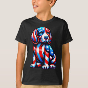 Camiseta Cão-de-bico-gálido, Usa, Bandeira Mulheres Homens