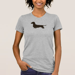 Camiseta Cão de cabelo liso do Wiener da silhueta   do