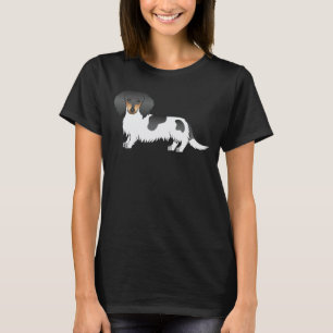 Camiseta Cão-De-Cabelo Longo Preto E Penteado