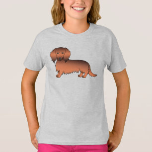 Camiseta Cão de Cartografia de Cabelo Longo Vermelho
