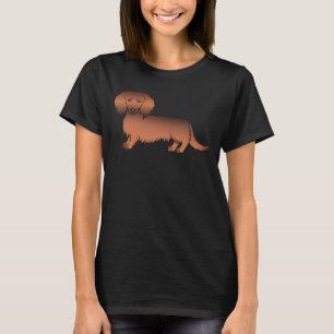 Camiseta Cão de Cartografia de Cabelo Longo Vermelho