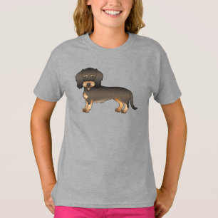 Camiseta Cão de Cartoon Cachshund Cachshund com Cabelo Selv