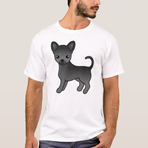 Camiseta Cão-de-cartoon Casaco Chihuahua-Cinto Negro