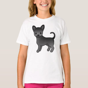 Camiseta Cão-de-cartoon Casaco Chihuahua-Cinto Negro