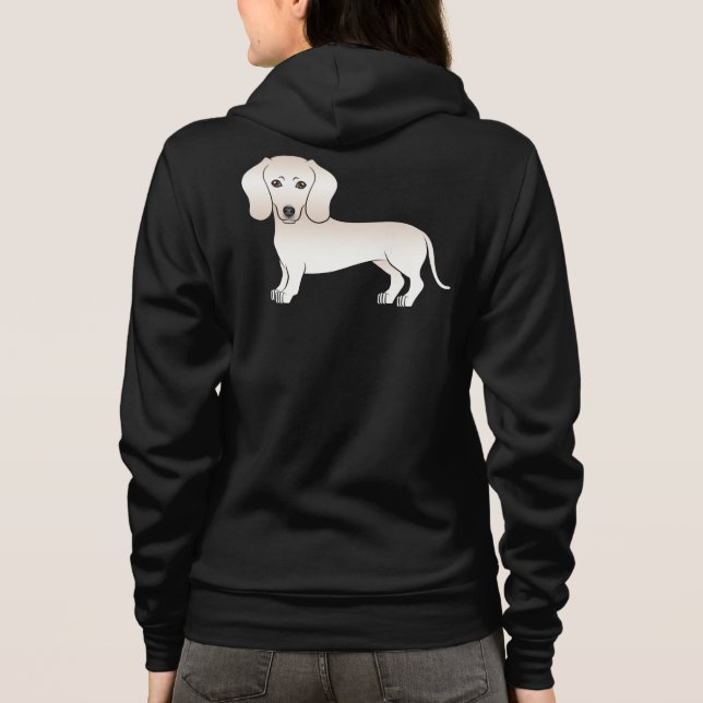 Camiseta Cão-de-cartoon Casaco Dachshund em inglês (Verso)