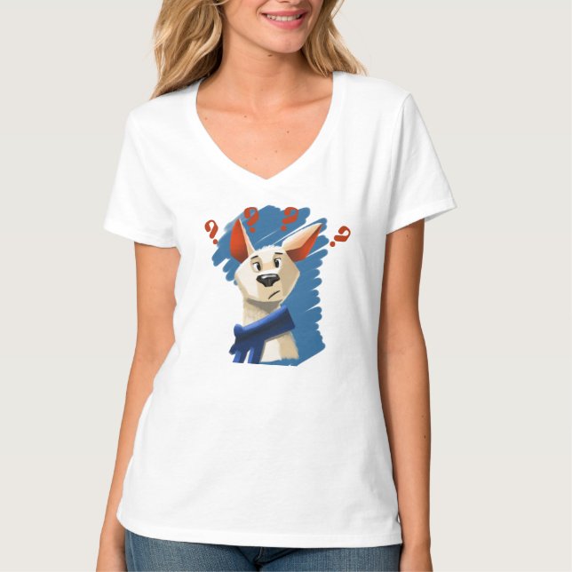 Camiseta Cão de Cartoon Curioso em Azul - Pet Reproduzível (Frente)