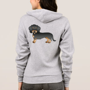 Camiseta Cão De Cartoon De Dachshund Com Cabos Negros E Tan