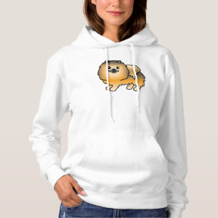 Camiseta Cão-de-Cartoon Laranja-Molhado Pomeraniano
