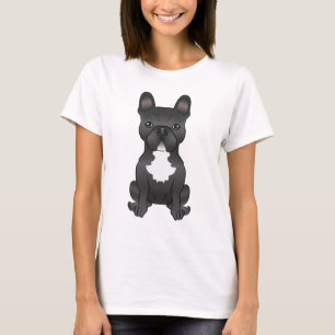 Camiseta Cão-De-Cartoon Negro E Branco