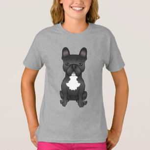 Camiseta Cão-De-Cartoon Negro E Branco