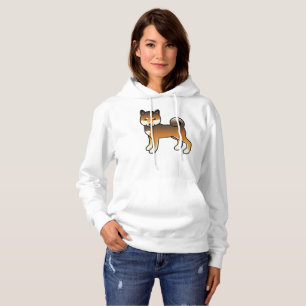 Camiseta Cão de Cartoon Vermelho Shiba Inu