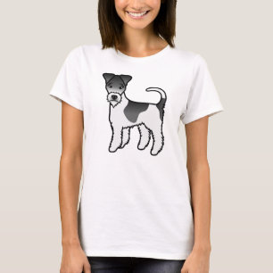 Camiseta Cão-De-Cartucho De Coroa Preta E Branca, Com Fio,