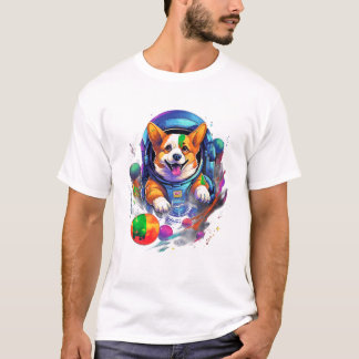 Camiseta Cão de Corgi Espacial