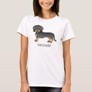 Camiseta Cão De Dachshund Com Cabos Pretos E Tan