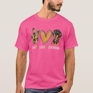 Camiseta Cão de Dachshund de Paz e Amor