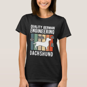 Camiseta Cão de Dachshund Weiner de Engenharia Alemã de Qua