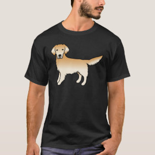 Camiseta Cão de desenho animado branco de Ouro amarelo