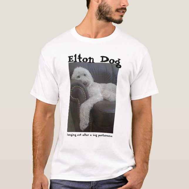 Camiseta Cão de Elton:  Suspensão para fora (Frente)