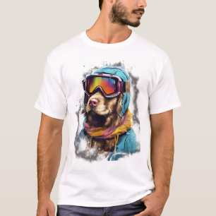 Camiseta Cão de Esqui em Óculos de Esqui 2