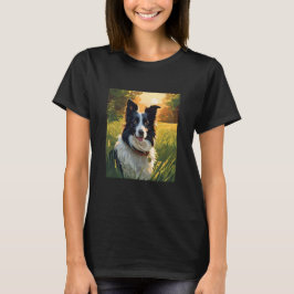 Camiseta cão de estimação do collie da fronteira