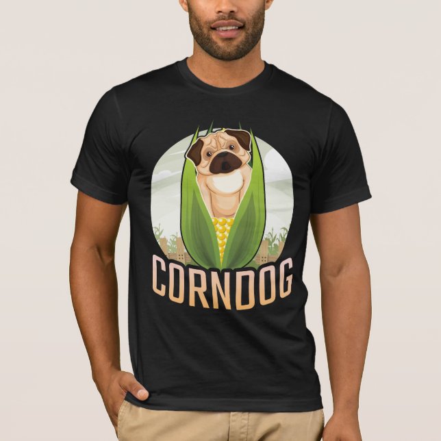 Camiseta Cão de Fazenda com buraco de milho Pug Maize (Frente)