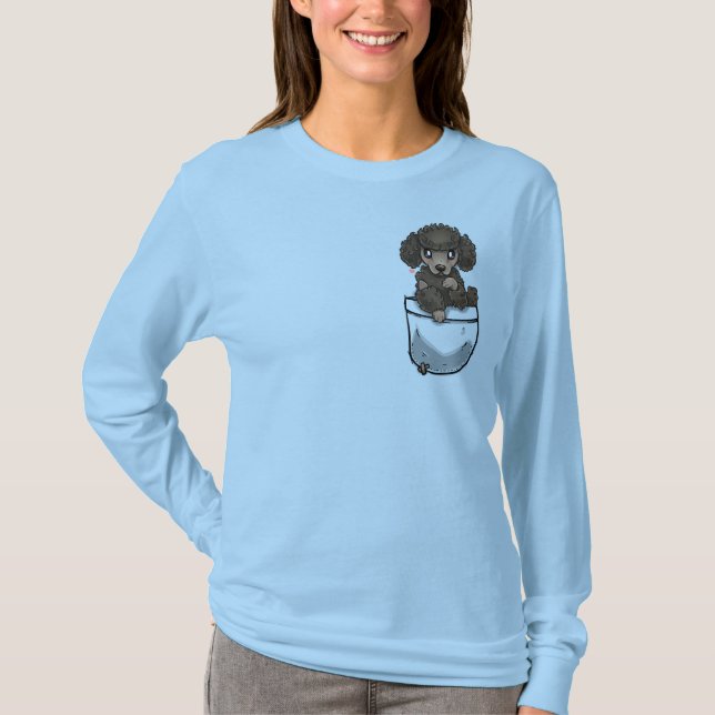 Camiseta Cão de filhote de cachorro bonito da caniche do (Frente)