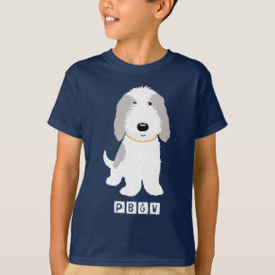 Camiseta Cão de filhote de cachorro cinzento & branco