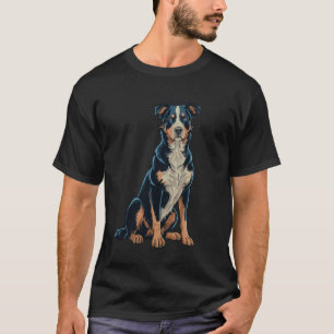 Camiseta Cão de Gado Australiano Blue Red Heeler Sentado Pe