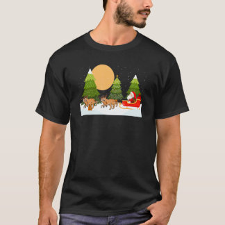 Camiseta Cão de Gado Australiano Rena de Natal Montando Pap