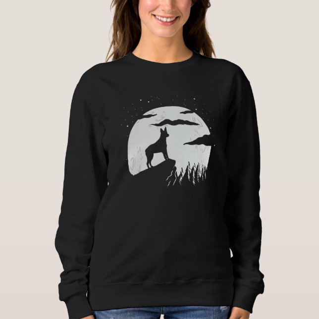 Camiseta Cão de Gado de Cauda Curtinha Australiano e Lua no (Frente)